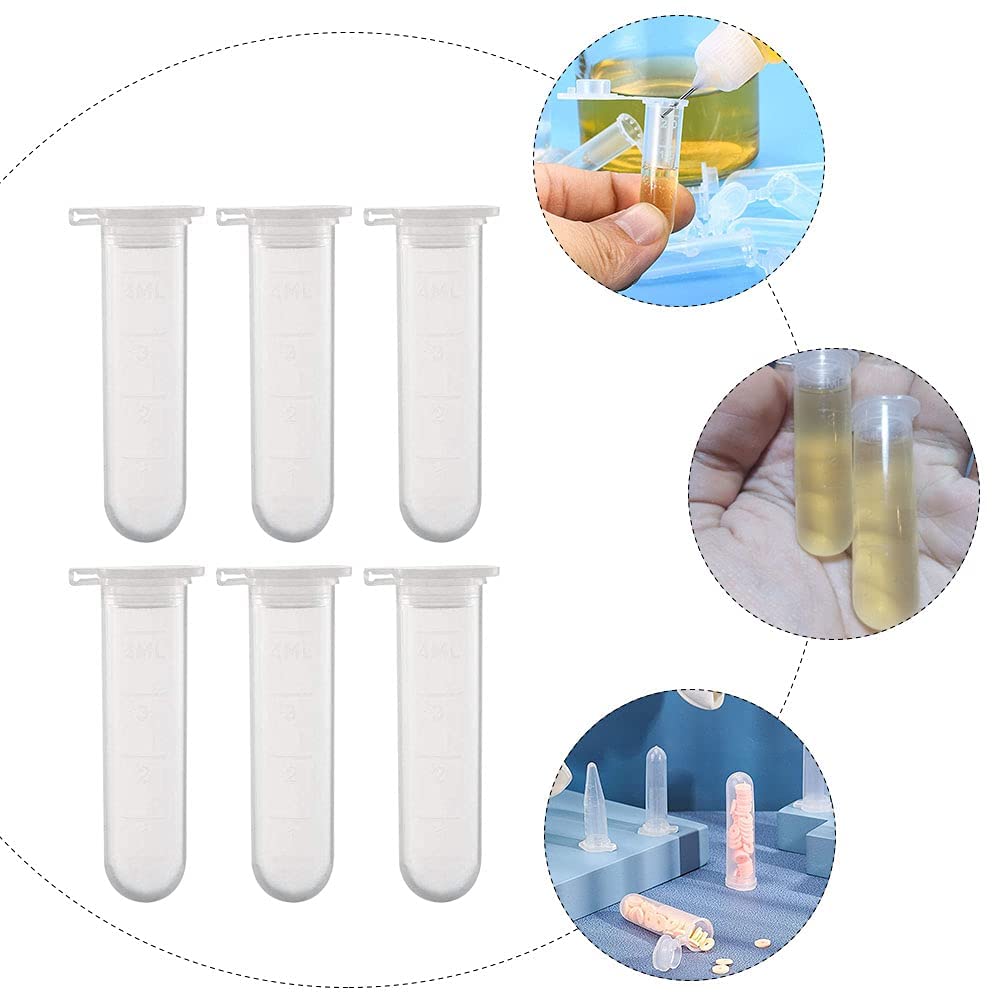 QUNINE Tubes à centrifuger de Laboratoire Scientifique de 5ml, 50 pièces, Tubes d'expérimentation à Couvercle à Pression