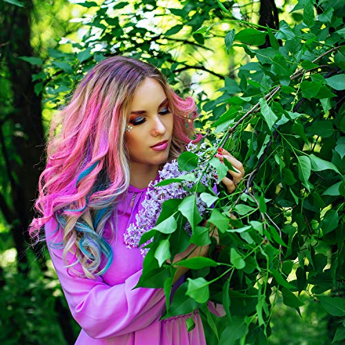 24 Pieces 24 Colors Multi-Colors Clip On In Hair Extensions Hair Pieces Colored Party Hairpieces Diy Hair Accessories Extensions 20 Inches Long Hair For Girls Women (24 Colors, Curly Wave) #TOP5