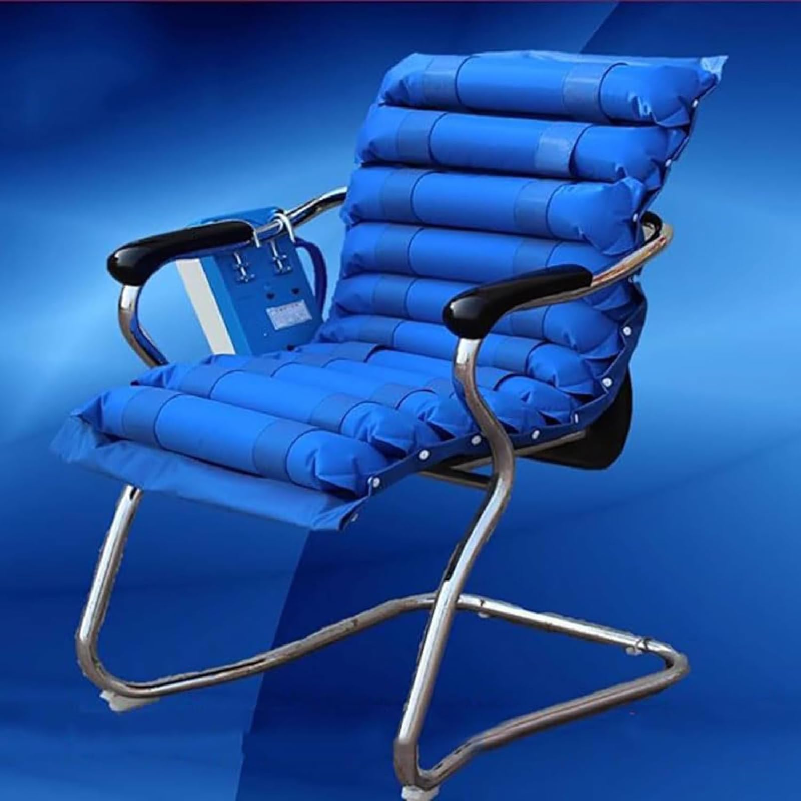 McbeAn Colchón De Aire para Silla De Ruedas, Colchón De Aire Antiescaras con Bomba De Aire, 100 X 48 X 7,5 Cm, Se Fija a Una Silla De Ruedas, para El Tratamiento De Úlceras por Presión Y Escaras