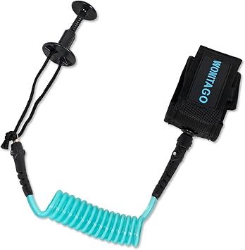 4 ft Bodyboard Leash 7mm Thick Coiled Wrist Bodyboard Leash with Plug for Bodyboarding