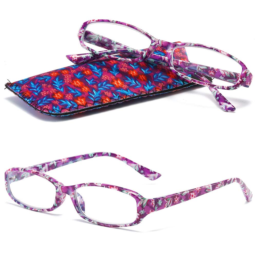 VEVESMUNDO Gafas de Lectura Mujer Hombre Compactas Portatiles Flores Anteojos Para Leer con Colores Bolsillo 1.0 1.25 1.5 1.75 2.0 2.25 2.5 2.75 3.0 3.5 4.0 — view 8
