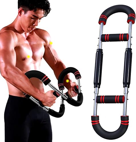 XINRUI Ejercitador de brazo en forma de U, expansor de pecho en casa, bíceps, tríceps, antebrazo, muslos internos y equipo de fitness muscular de