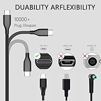 Vista 3 de Cargador para Laptop, adaptador de corriente USB-C de 45 W compatible con HP Chromebook, carga rápida para cargador de laptop USB C, cable