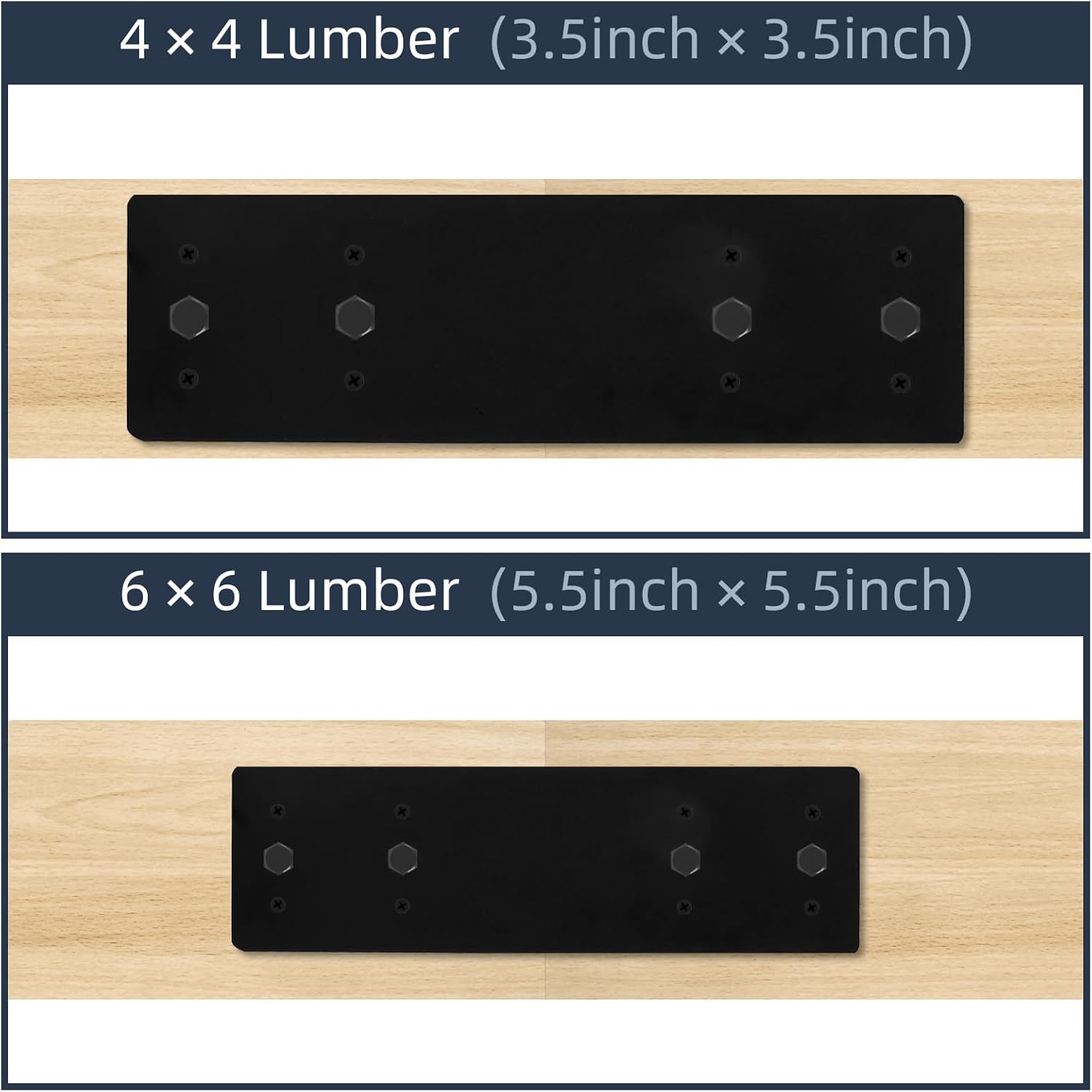 4Pcs Straight Steel Flat Plate, 10" X 3" Heavy Duty Mending Plate, Joining Brackets, Repair Joining Fixing Brace with 2 Sets of Screws Fit 4x4,6x6 Lumber