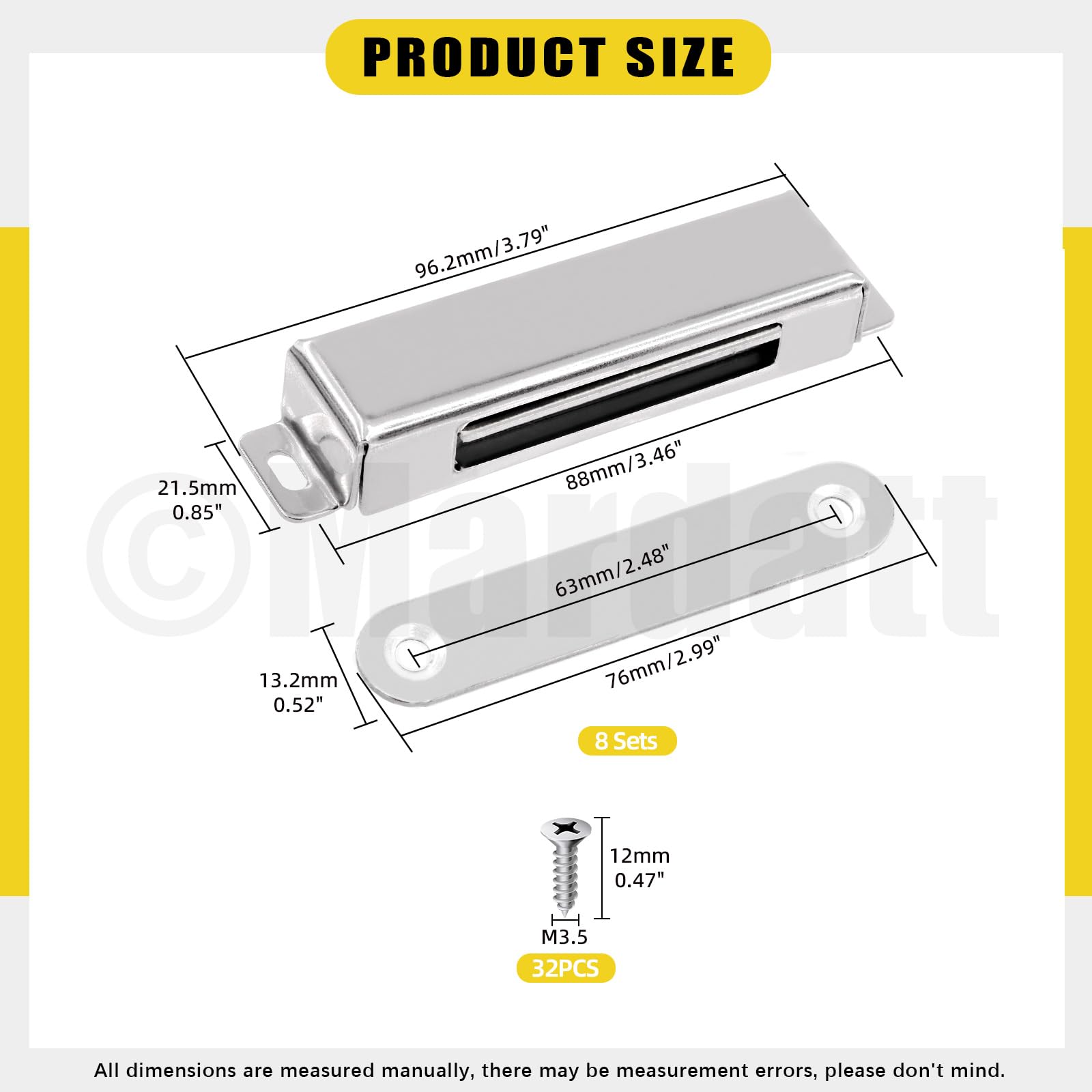 Mardatt 8 Set 60Lb Magnetic Door Catch - Image 2