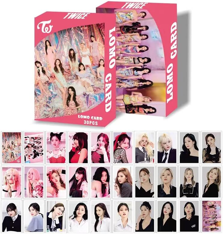 Miniatura 4 de WGEEEY Kpop Twice - Juego de regalos de dos veces tarjeta fotográfica calcomanías pulsera protector facial anillos collar colgante pin de botón