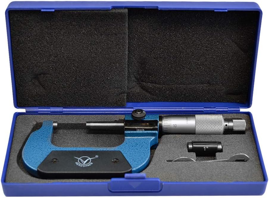 Prolinemax Digital Counter Outside Micrometer Range 1-2 Inch Graduation: 0.0001 Inch Ratchet Stop Thimble