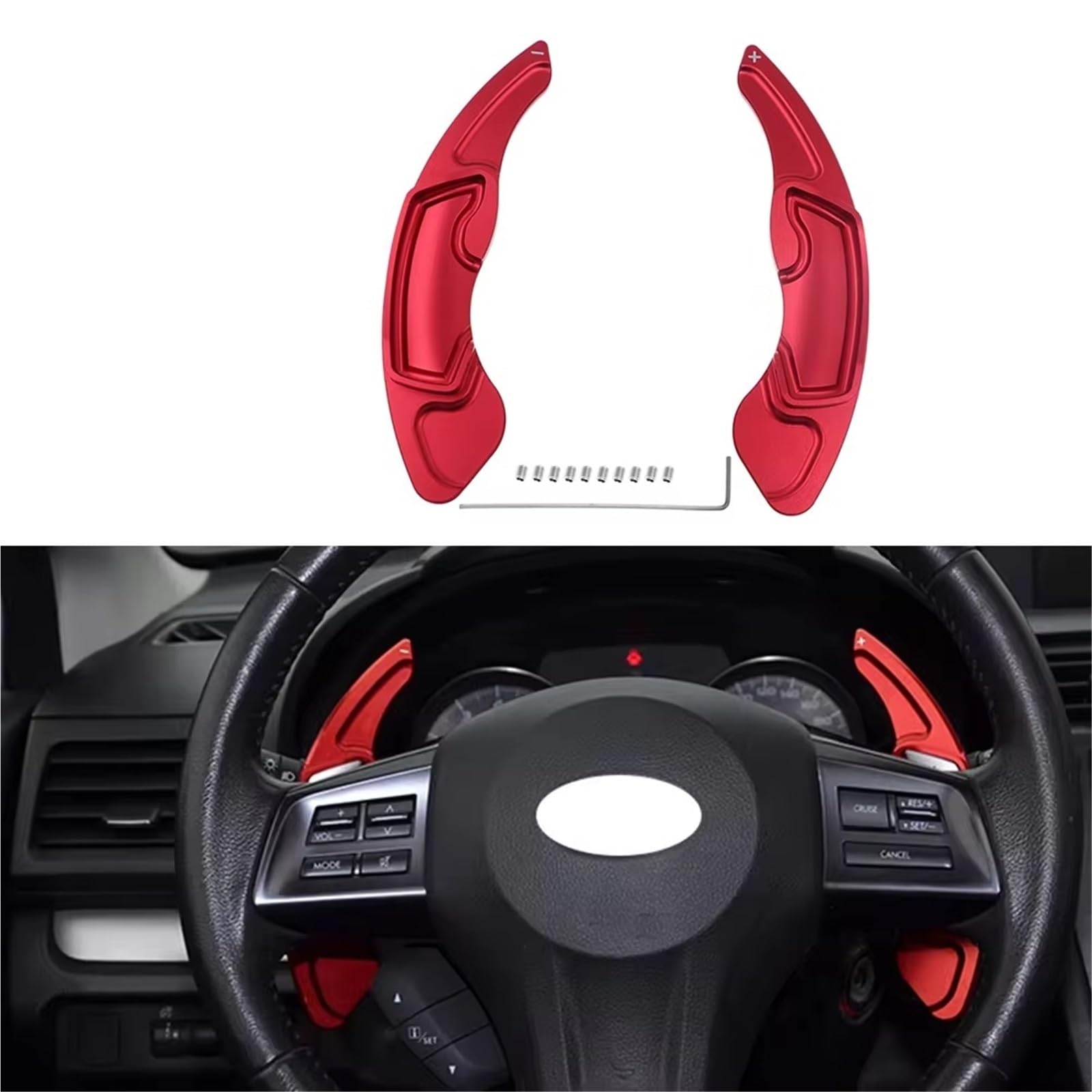 Volante Paddle Compatibile Con Subaru Per Forester SJ SK 2014 2015 2016 2017 2018 2019 2020 2021 2PCS Rosso Auto Volante Del Cambio Paddle Shifter