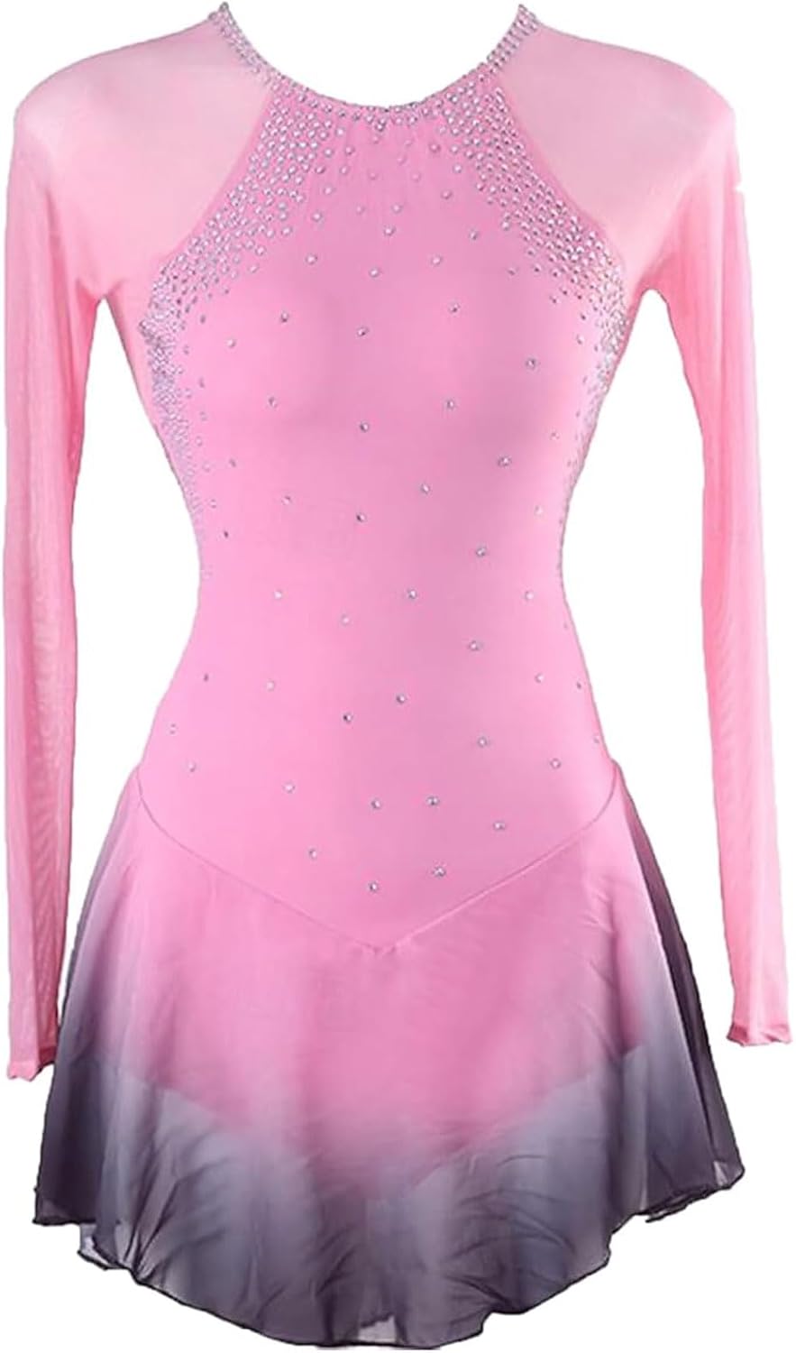 Girls' Professional Figure Ice Skating Competition Dress Ice Roller Skating Costume Handmade Ballet Dance Clothing