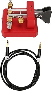 CW Key Automatic Morse, Morse Code Key Double Paddle, Morse Code Keyer Automatic Shortwave Portable CW Morse Telegraph Key for Camping Indoor (Wine Red)
