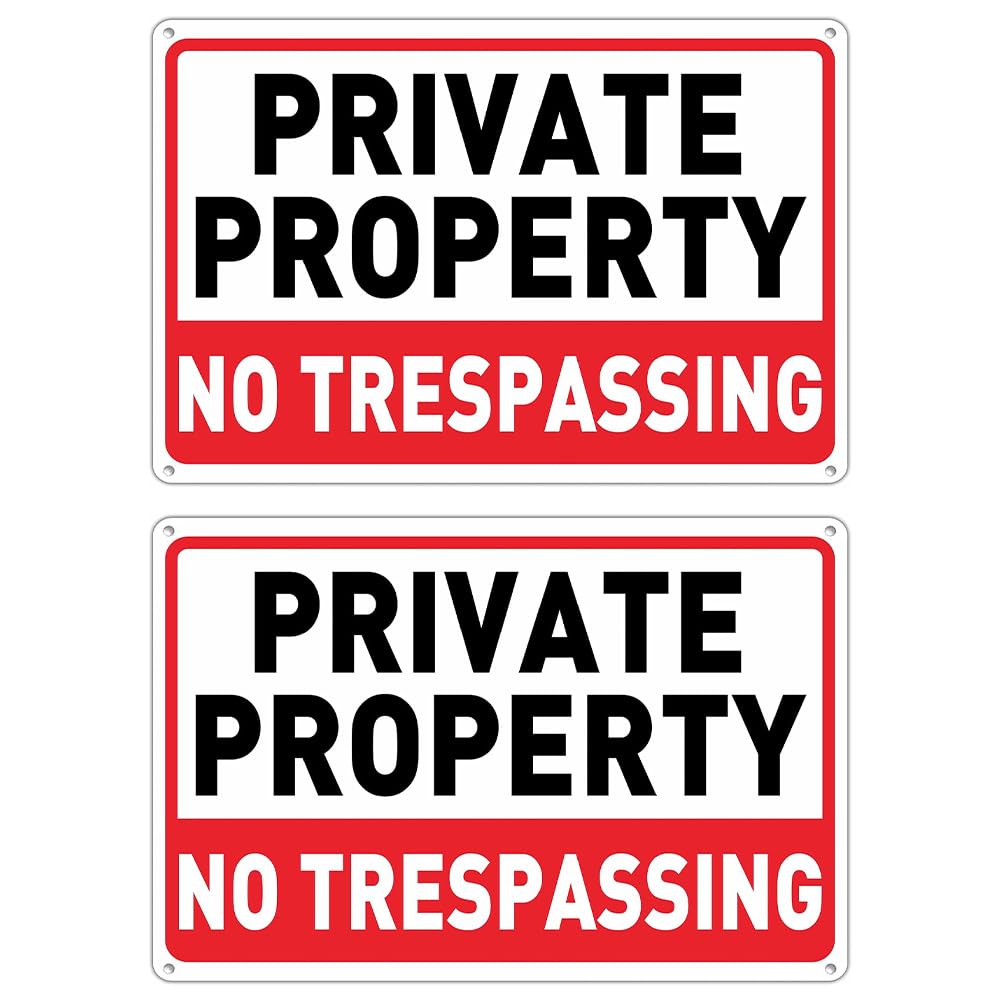 Sarini 2 cartelli di proprietà privata,cartelli Riflettenti in Alluminio per Esterni,cartelli in Metallo Resistenti alle intemperie per Una Maggiore Sicurezza della proprietà