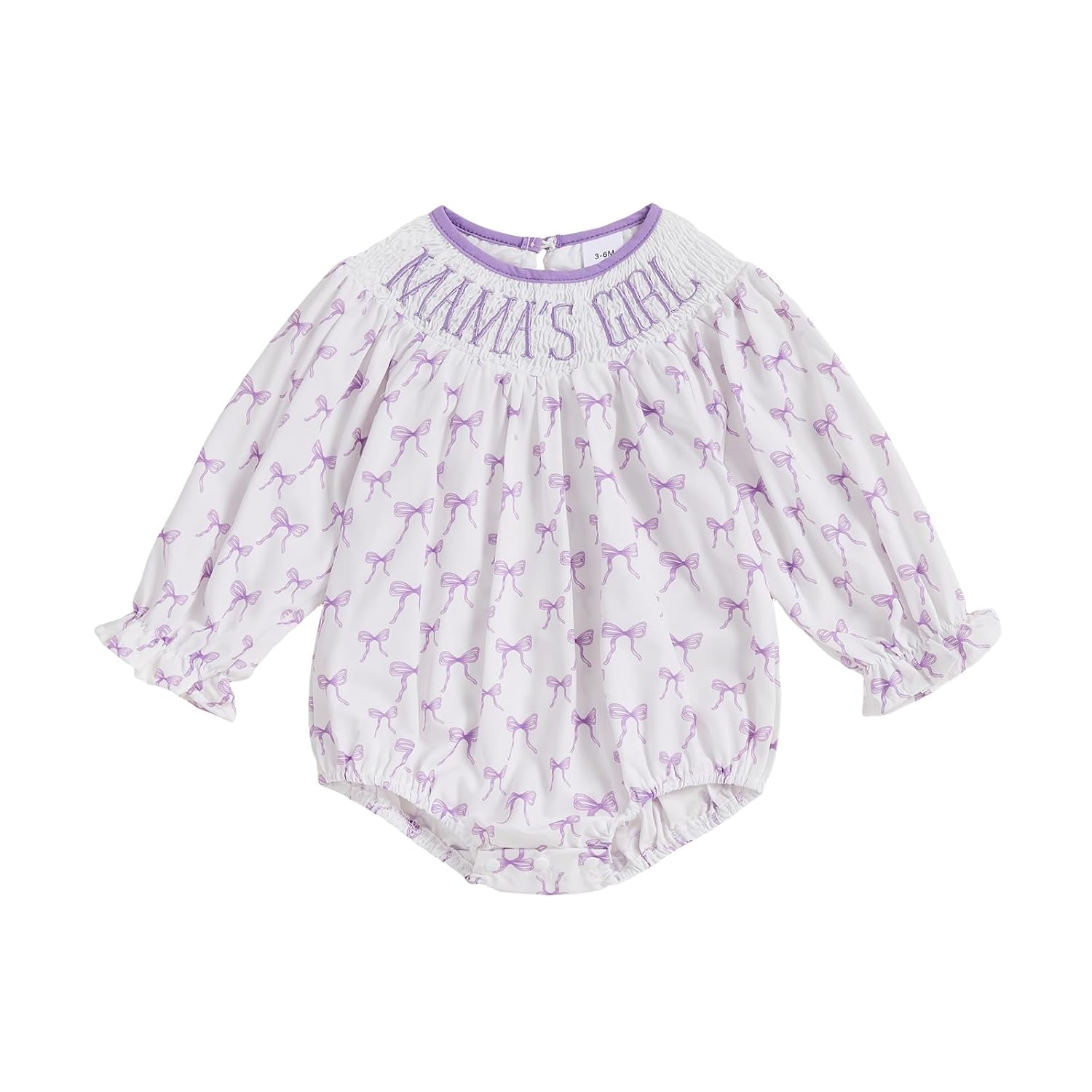 Newborn Baby Girl Romper Clothes Embroidery Long Sleeve Pleated Smock Bubble Jumpsuit Bodysuit Fall Winter Outfits