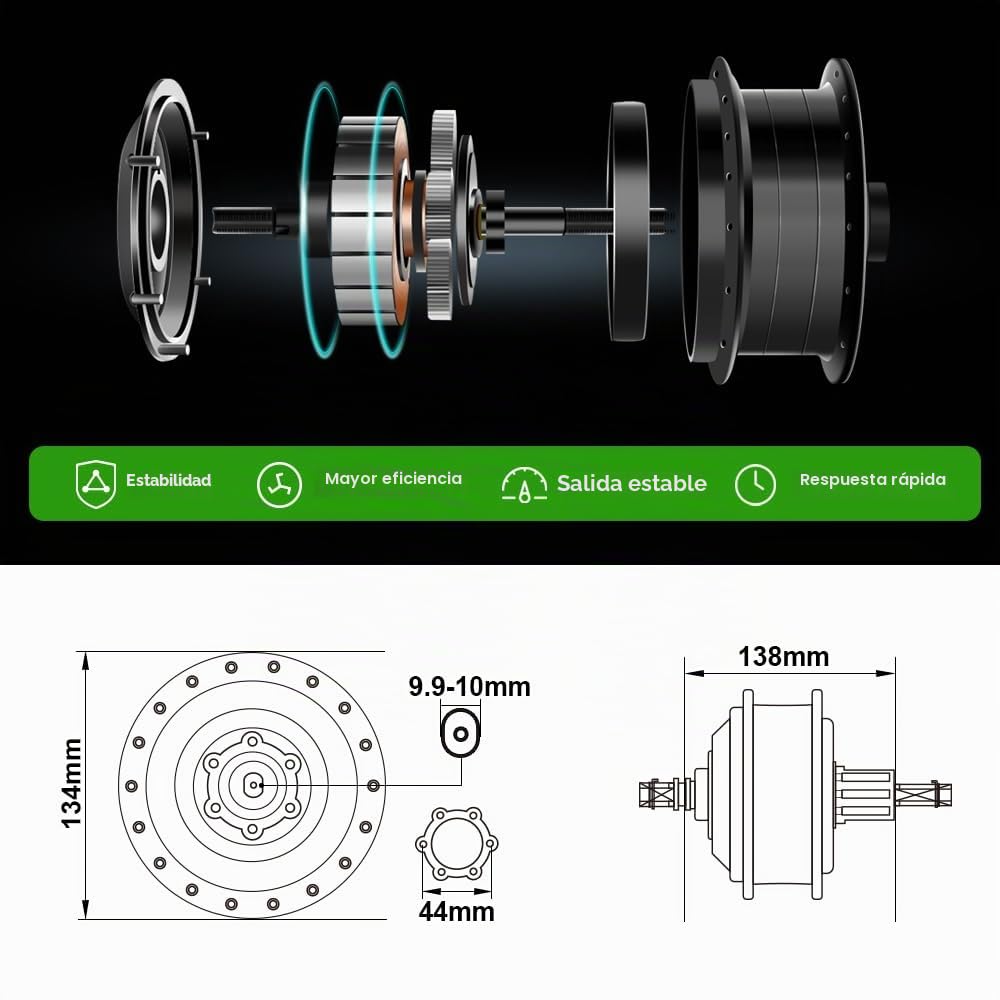 Yose Power, Kit de conversión de bicicleta eléctrica para ruedas traseras de 28 pulgadas 36 V/250 W motor trasero con controlador Hailong integrado 36 V 18 Ah batería