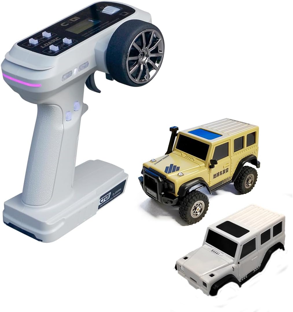 SoloGood LDARC RC Car X43 Remote Control Car 1:43 Scale 4WD Mini Climbing Vehicle Crawler RTR 2.4GHz 1/43 RC Model Vehicle (Desert Yellow)