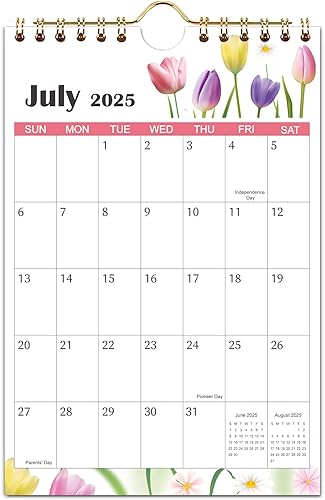 Mini calendario de pared 2024-5.5 x 8.5 pulgadas, calendario colgante de 18 meses, desde enero de 2024 a junio de 2025, calendario pequeño de notas, disponible en Yaxa Costa Rica