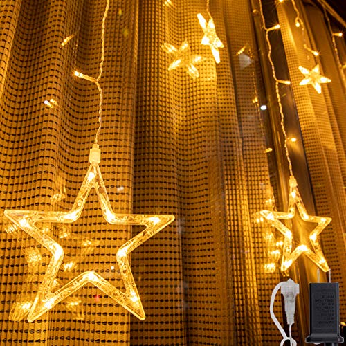 AWQ-12-Stars-138-LED-Star-String-Lights-Curtain-Lights-for-Bedroom-Decor AWQ 12 Stars 138 LED Star String Lights Curtain Lights for Bedroom Decor - Image 1