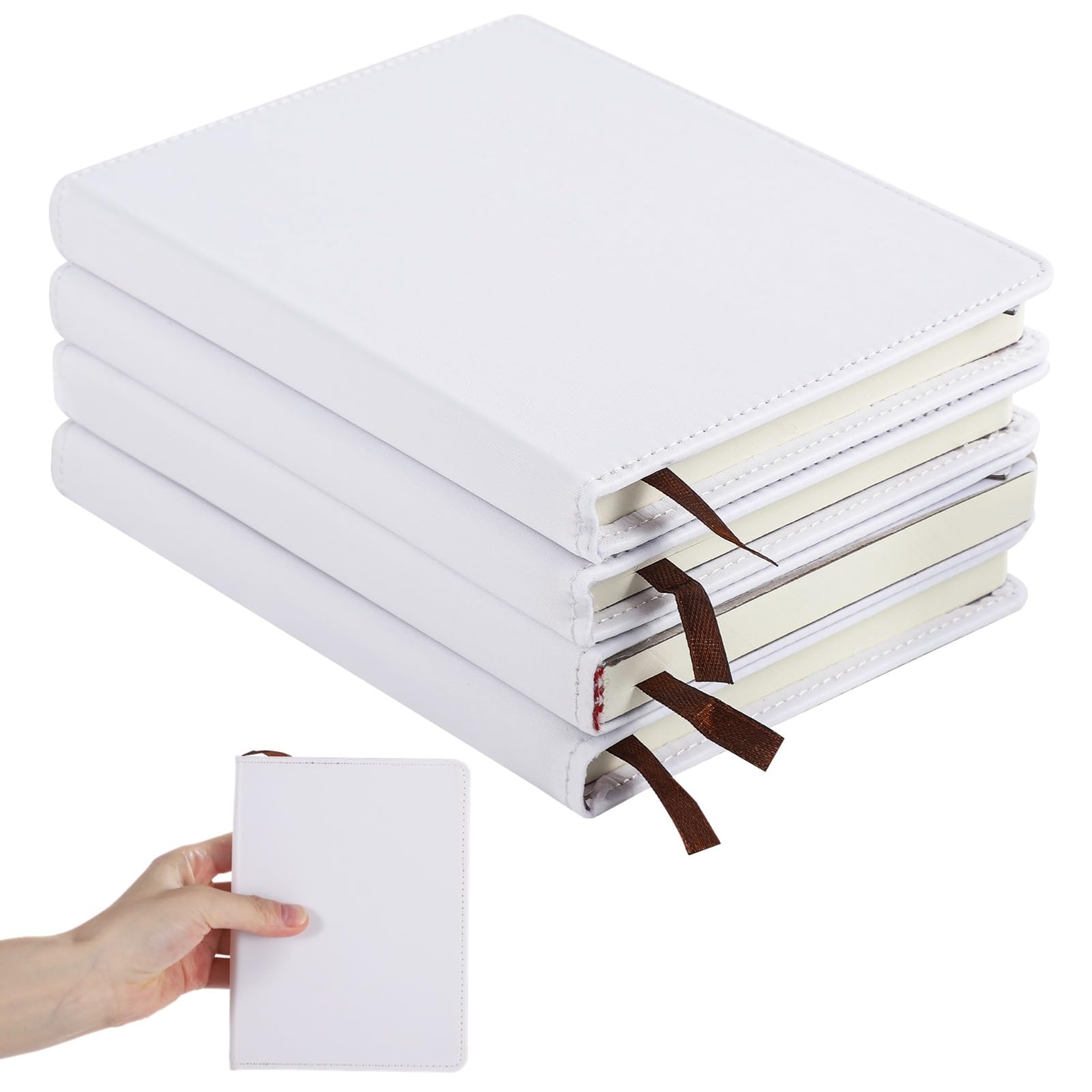 4 quaderni vuoti a sublimazione, formato A6, personalizzabili, con copertina rigida, piccoli quaderni fai da te per scuola e ufficio, 200 pagine