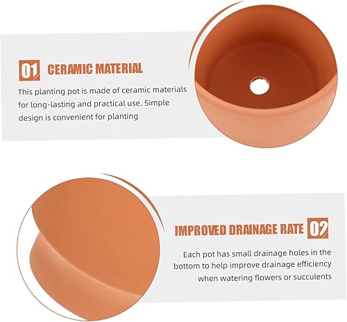 Miniatura 5 de ABOOFAN Macetas de arcilla transpirable para suculentas, macetas para plantas, macetas de balcón, macetas de bonsái, macetas para suculentas,