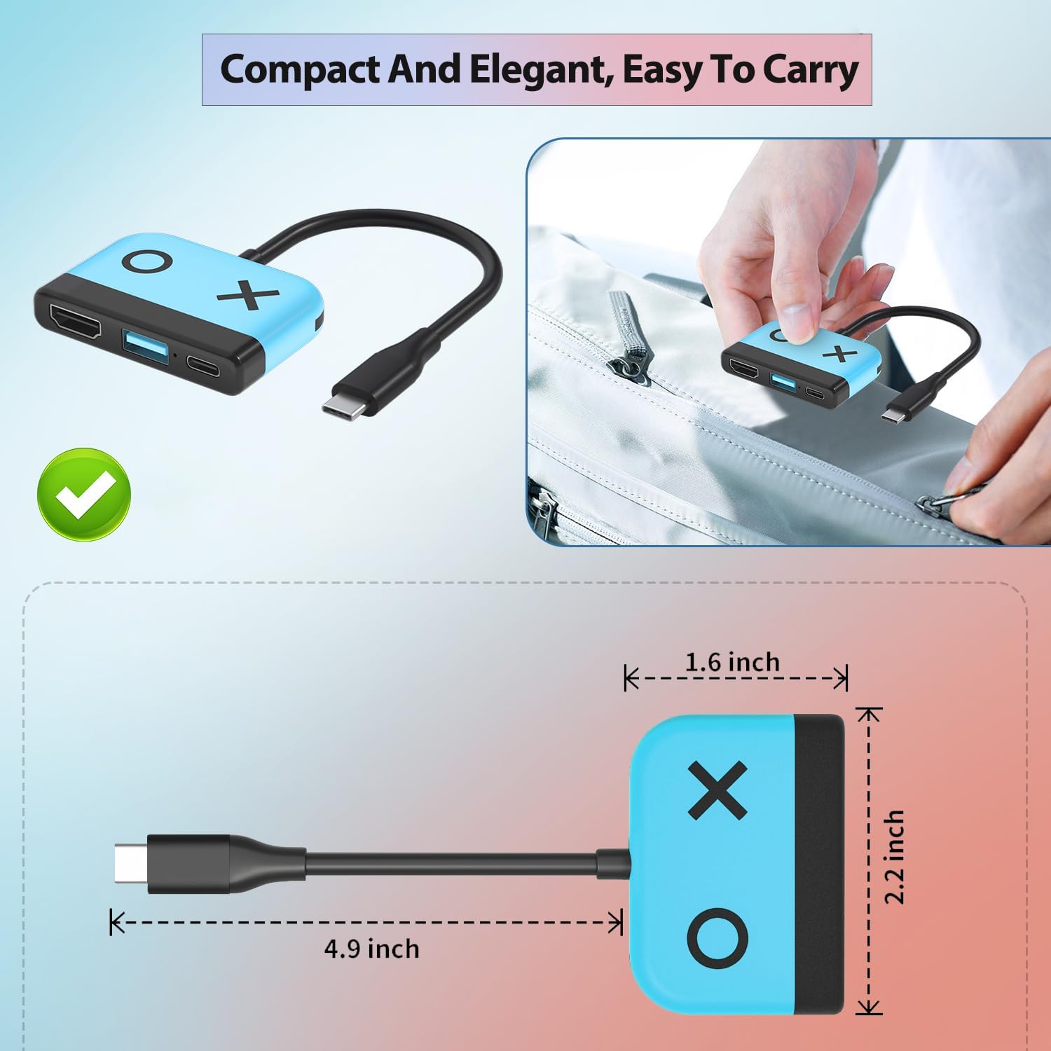 Switch Dock for Nintendo Switch 2,Portable TV Docking Station Replacement with 4K/60HZ HDMI TV USB 3.0 Port and USB C Charging,Compatible with Nintendo Switch 1/2/OLED Steam Deck 5 61FONi4lFmL. AC SL1500