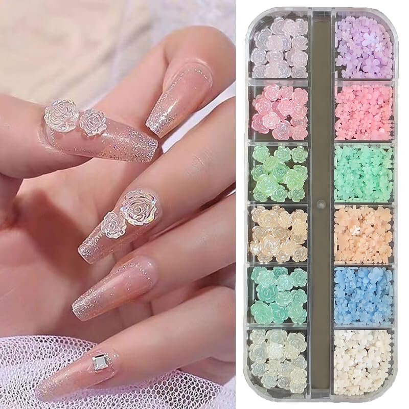 S.A.V.I 3D Nail Art Roses & Five-Petal Flowers, DIY Multicolor Decor Kit-image-44