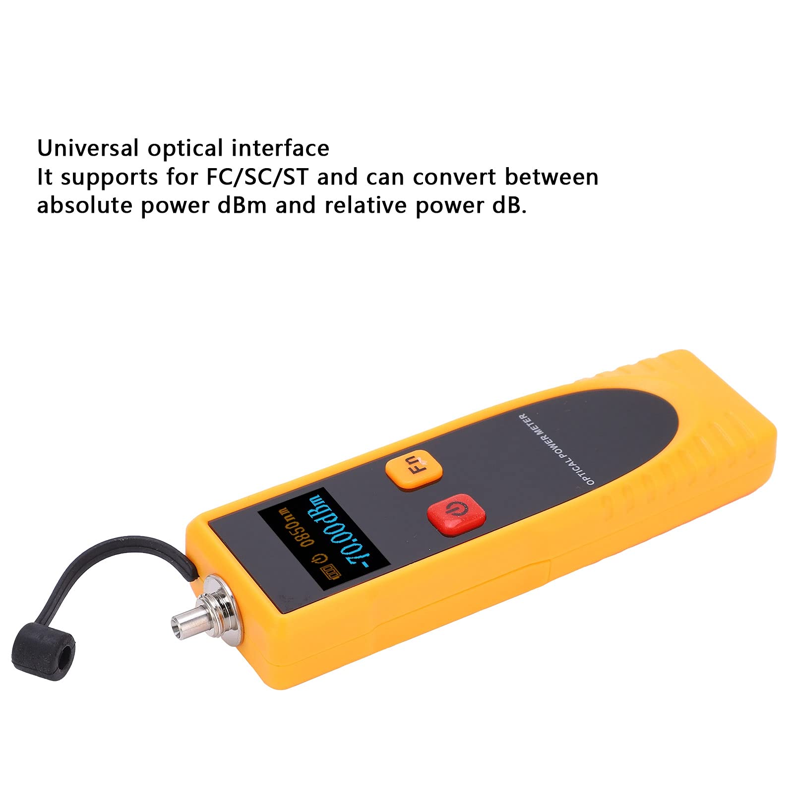 Yuecoom Optical Power Meter, Fiber Light Meter Red Light Multi Wavelength Selection Optical Fiber Portable Mini Optical Tester