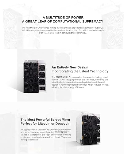 Miniatura 5 de Nuevo Bitmain Antminer L7 9050M Doge Coin & Litecoin LTC Coin Asic Miner Crypto Mining Machine Bulit-in PSU Nave por OEMGMINER