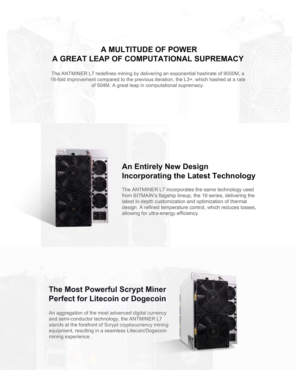 Amazon | OEMGMINER Bitmain Antminer L7 9050M Doge Coin & Litecoin LTC コイン  アシック マイナー 暗号マイニング マシン Bulit-in PSU 船 | OEMGMINER | 電源ユニット 通販