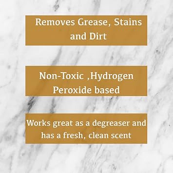 Oxy Countertop Cleaner, Marble, Granite, Stone, Safe for daily use (1 quart 32 oz.) with 2 Microfiber towels kit