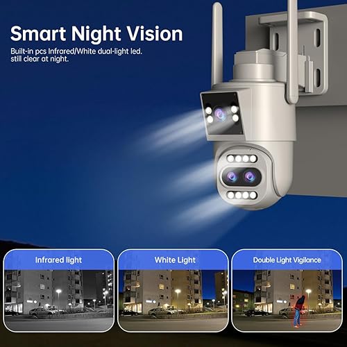 Miniatura 5 de JOOAN Cámara de seguridad para exteriores 2Kx3 3Lens 2 pantallasZoom óptico 10X y seguimiento automático Cámara IP de vigilancia del hogar 360  PTZ