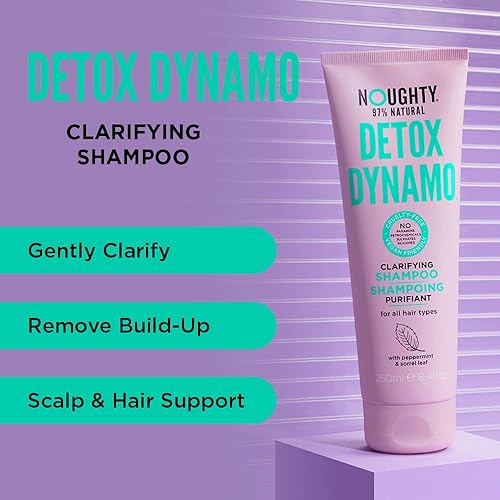 Miniatura 2 de Noughty Champú clarificante Detox Dynamo 97% natural para refrescar el cabello y eliminar residuos, adecuado para uso diario con menta y hoja de