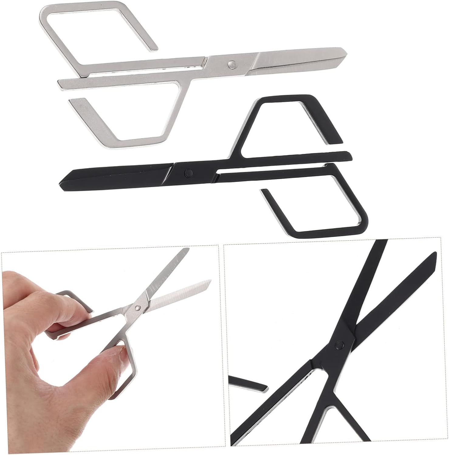 VICASKY 1set Stainless Steel Nose Hair Scissors Multi Purpose Manual Trimming Tools for Men and Women for Eyebrow and Facial Hair Grooming Easy to Clean Durable Design 2pcs