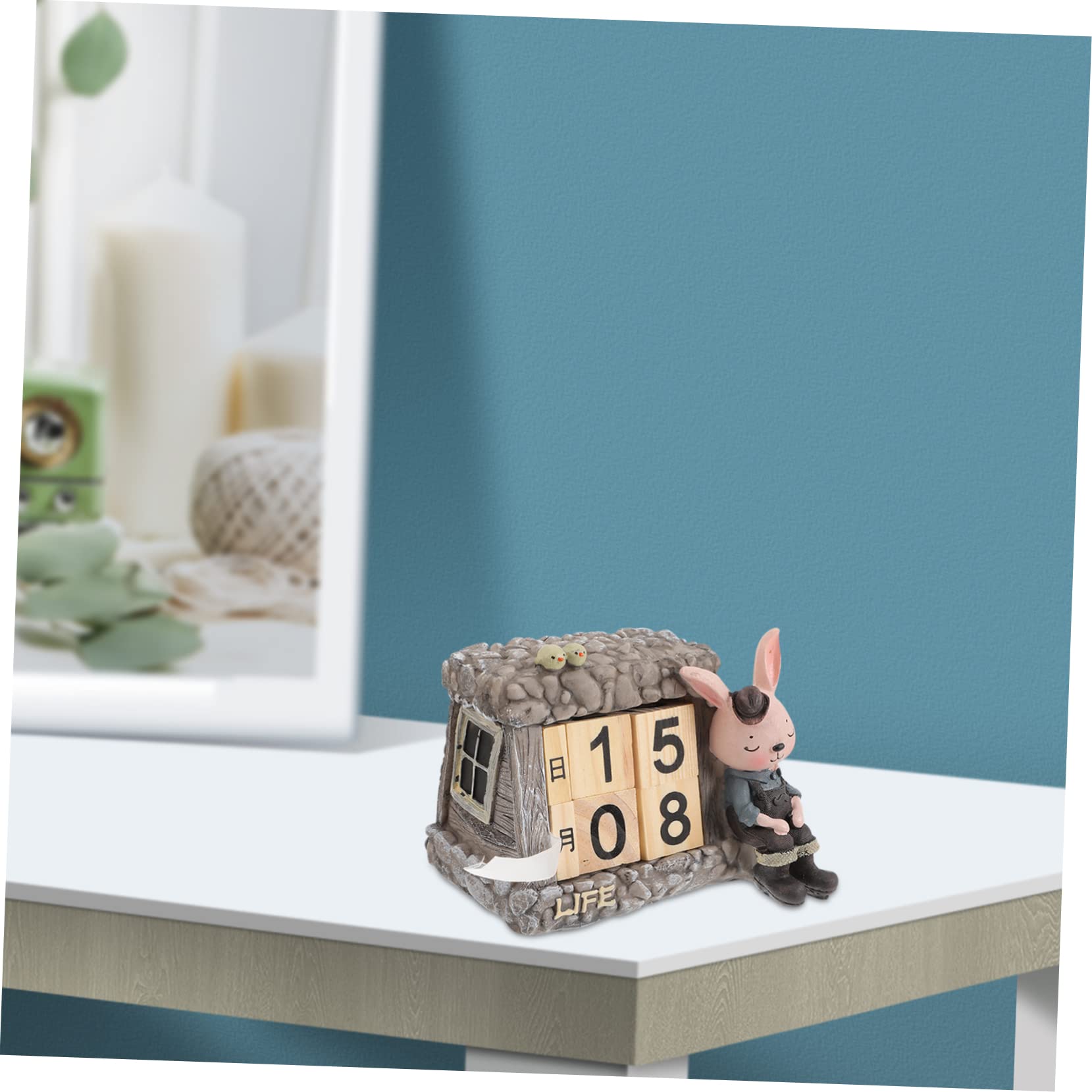 3pcs Calendario Tavolo di Nozze Decor Conto Alla Rovescia Blocchi Natale Cerimonia di Nozze Decorazioni Dinning Tavolo Decorazione di Natale Ornamenti Ufficio Coniglio Blocco di Legno di beneficenza