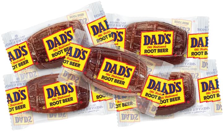 Dad's Root Beer Barrels Hard Candy, Individually Wrapped Bulk in reselable bag, Old Fashioned Candy Barrels (5 Pound)