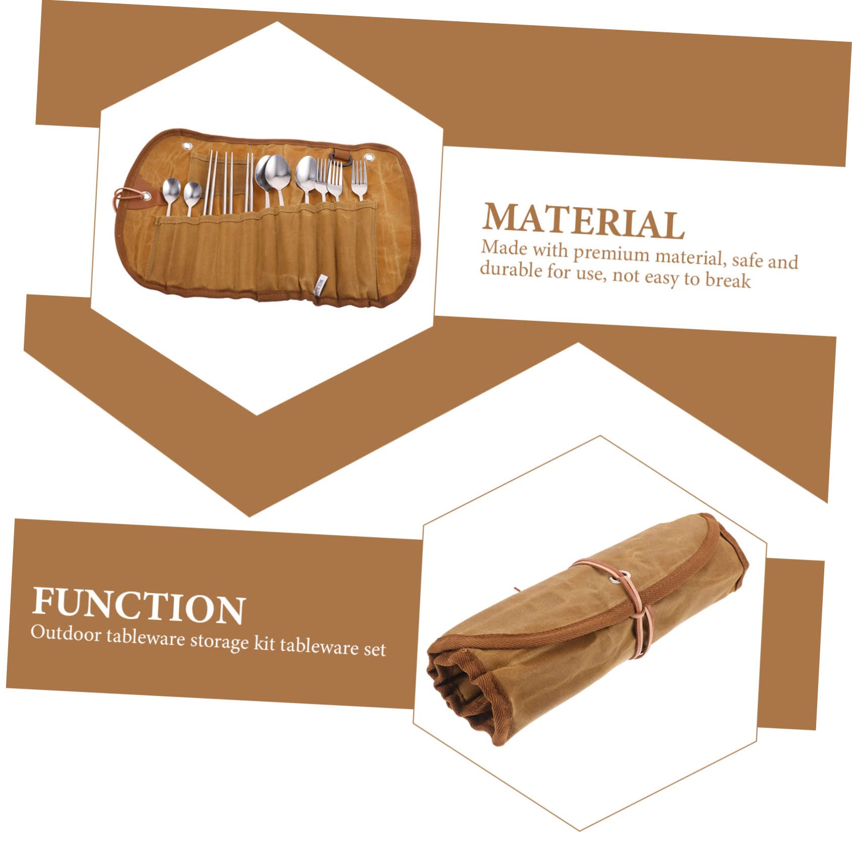 TOYANDONA Campinggeschirr Satz mit Tragbarem Besteckset aus Edelstahl und Nylon mit Aufbewahrungstasche für Sichere und Ordentliche Aufbewahrung Beim Outdoor Camping