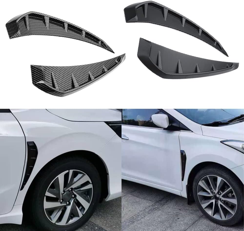 Universal Car Side Door Fender Vent Air Wing Cover Trim, Carbon Fiber