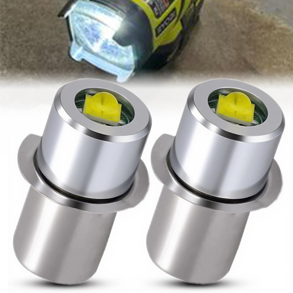 2Pcs 6-24V 18V/19.2V LED Flashlight Bulb P13.5S Replacement for Ryobi P700/P703/P704/FL1800, Craftsman 11009 & DeWalt DW908 - Work Light Replacement (Makita BML185/ML180 Compatible)