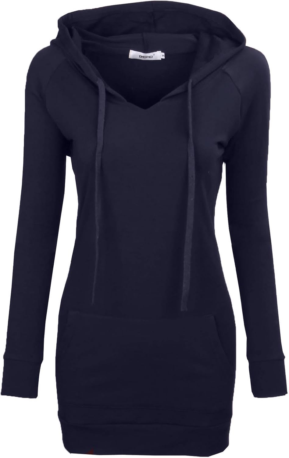 BEPEI Womens Long Sleeve Tunic Hoodie Dressy String Sweatshirts With Pockets