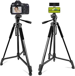 Tripé Profissional 170cm para Câmeras e Celulares – Semi-Hidráulico com Trava, Nível de Bolha, Bolsa de Transporte, Altura Ajustável