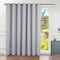 Vista 16 de BGment Cortina de puerta corredera de moda de 100 x 84 pulgadas, cortinas opacas térmicas anchas para oscurecer la habitación, cortina divisora