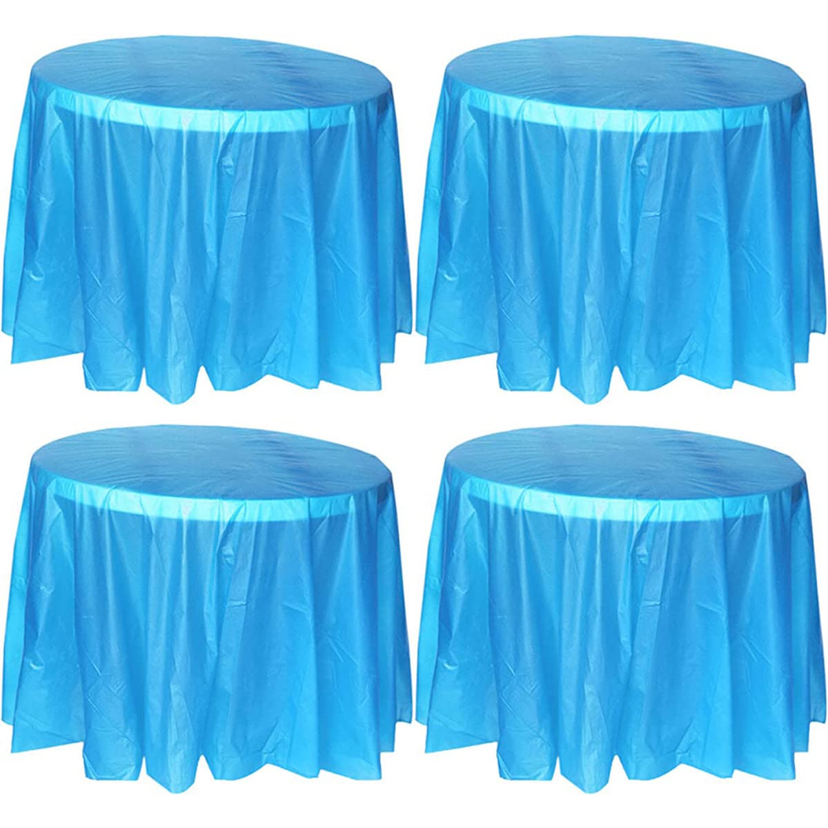 TOKYMOON 4 Pack of Round Disposable 84 Inch Tablecloths Party Wedding Picnic Banquet Table Clothes Table Cover for Round Tables