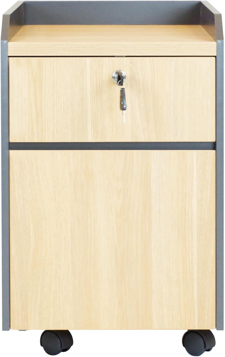 Drawer with Lock Mobile File Cabinet, Under The Table File Cabinet, can Legal/Letter/A4 File, Black