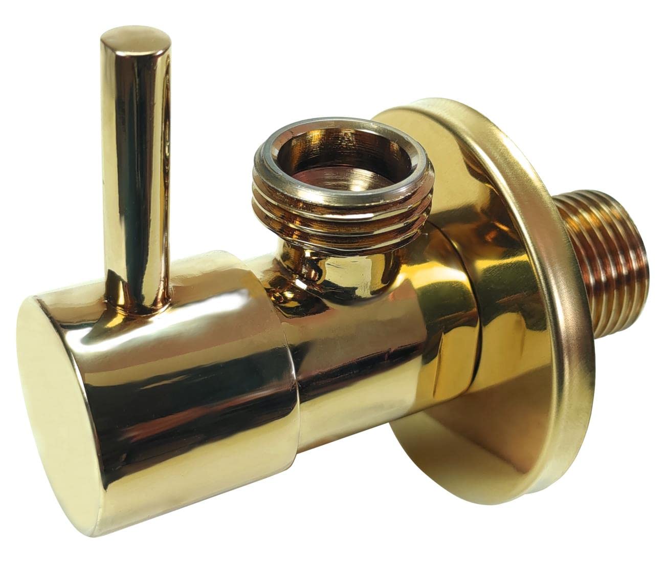 Tycner Gold Brass 1/2" X 1/2" Bsp Basin Hose Valve Water Tap Cut-Off Long Lever