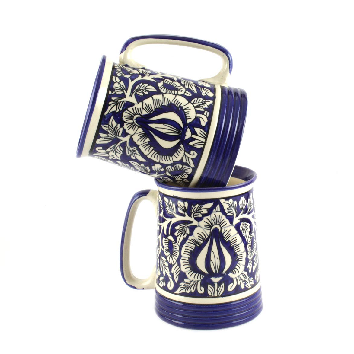 Reyavi Ceramic Beer Mugs - Set of 2 -5