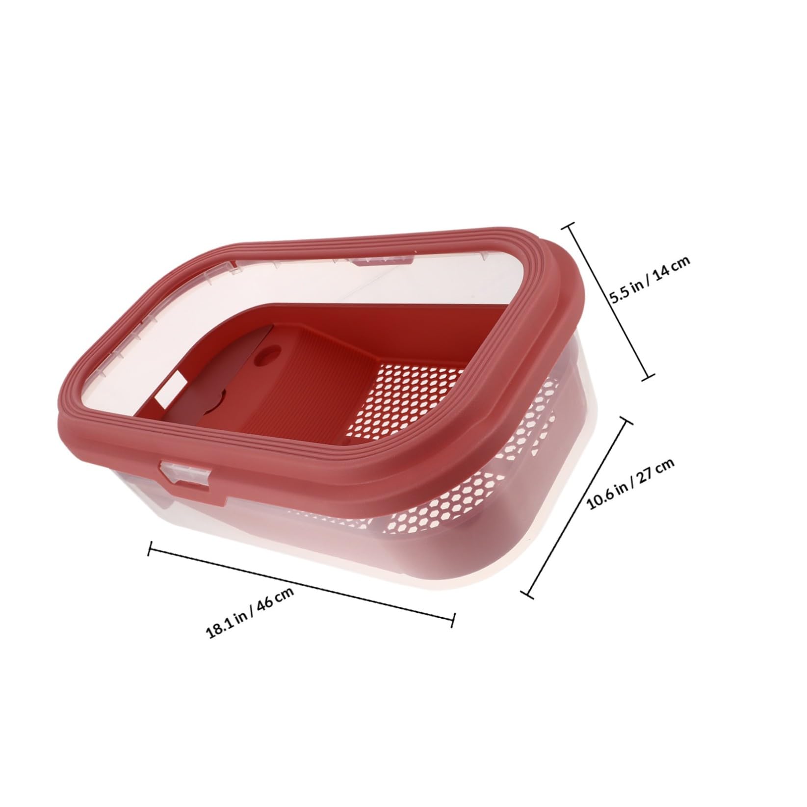 VICASKY Acquario per Tartarughe Domestiche Grande con Piano di Riposo Rosa Chiaro 43,7x26 Cm in Plastica, Vasca con Rampa Antiscivolo per Rettili e Anfibi, Habitat Multifunzionale