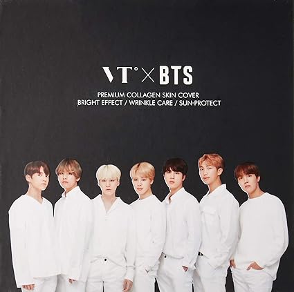 Vt Cosmetics Vt X Bts Collagen Pact Black 11g 21 Collagen Pact Stickers High Coverage Foundation Pact For Oily Skin Amazon Co Uk Beauty
