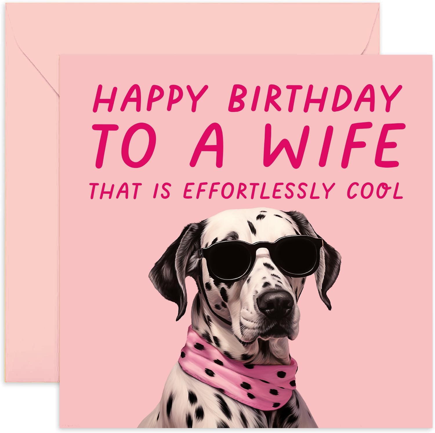 Old English Co. Funny Dog Birthday Card for Wife 'Effortlessly Cool