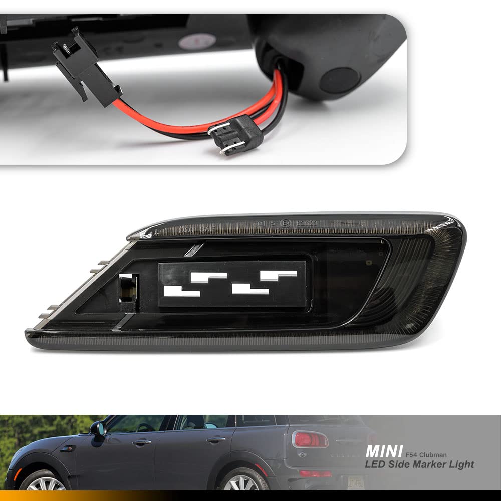Kierunkowskazy boczne LED Repeater Marker Light dla 2016-2021 dla Mini Clubman F54 One Cooper S D Sd All4 Steptronic do Jcw Amber Dynamic Led Turn Signal Lamp 2 szt. Soczewka dymna