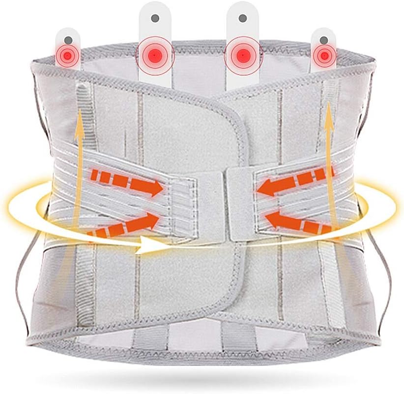 Breathable Back Support Lumbar Belt,Man Woman Pain Relief Back Brace & Improves Sciatica,High Waist with 3 Removable pad (Size : L/Large)