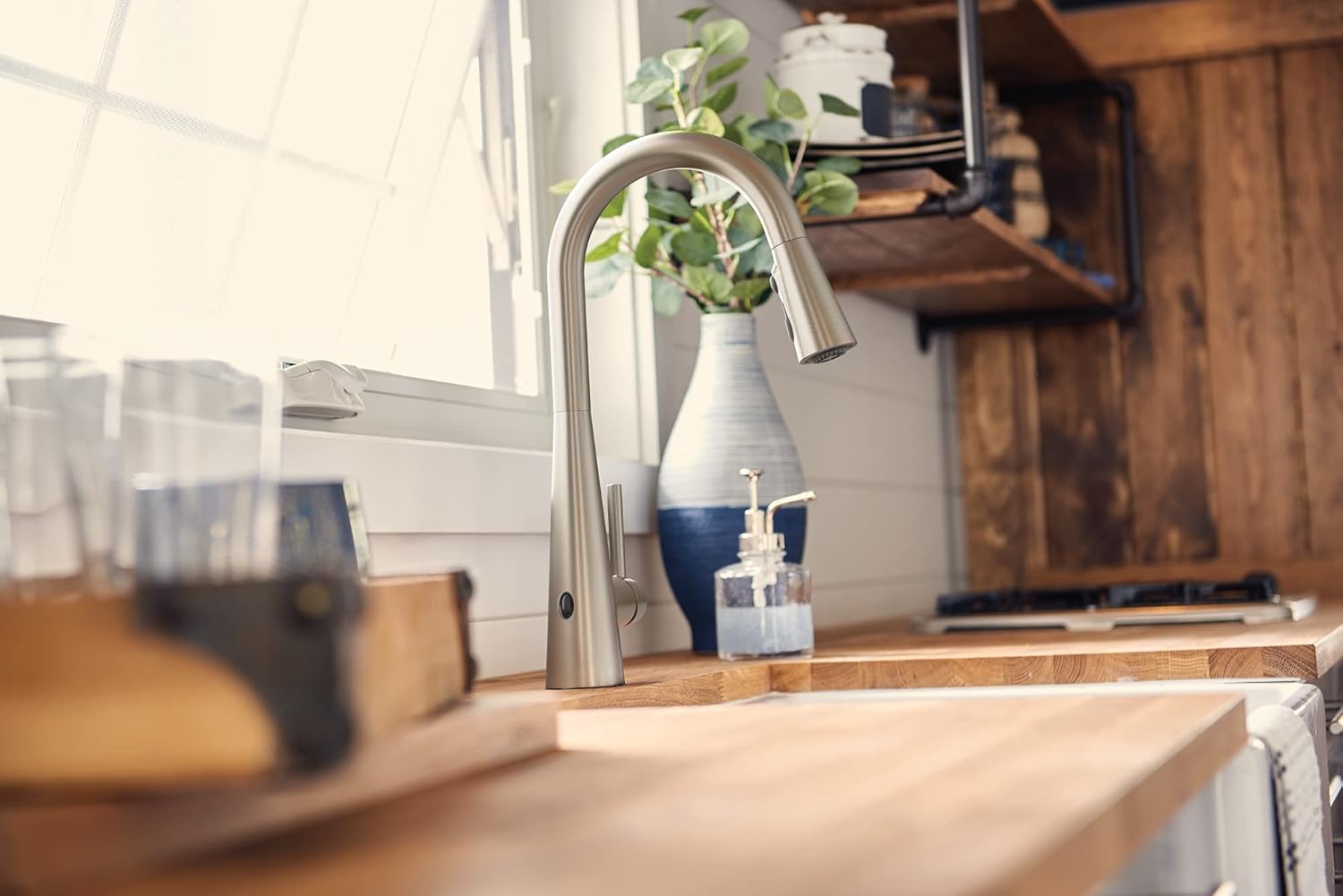 Amazon Crazy 🔥 Deals Moen 7864EWSRS Sleek Motionsense Wave Sensor Touchless One-Handle High Arc Pulldown Modern Kitchen Faucet Featuring Power Clean, Spot Resist Stainless