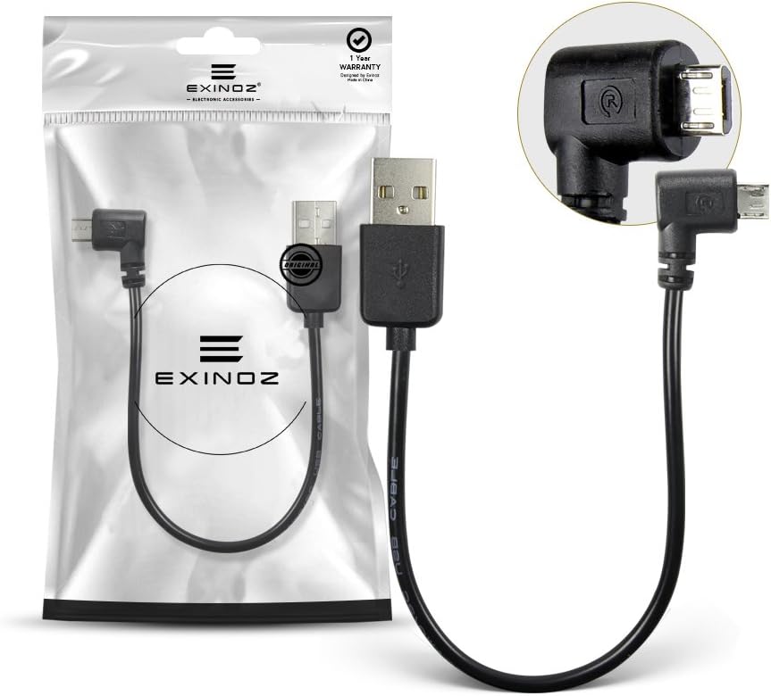 EXINOZ Chromecast USB Power Cable (Does NOT Include Chromecast Device) - Short Power Cable Designed to Power Your Google Chromecast HDMI Streaming Media Player from Your TV USB Port (2 Pack, Black)